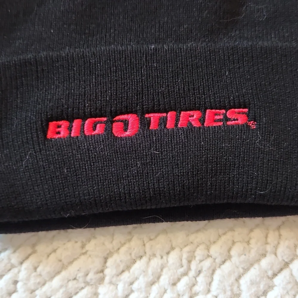 NWOT Big O Tires Winter Beanie Hat Black Red Gorpcore Ski Snow - Picture 2 of 7